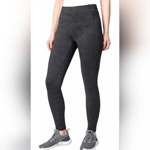 NWT Mondetta Ladies' Brushed Jacquard Black Leggings Size L